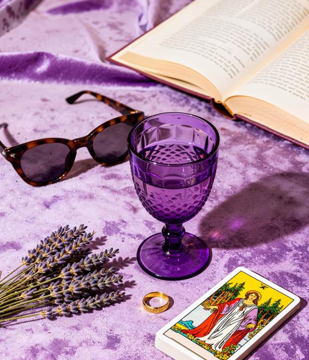 Amethyst lifestyle flat lay